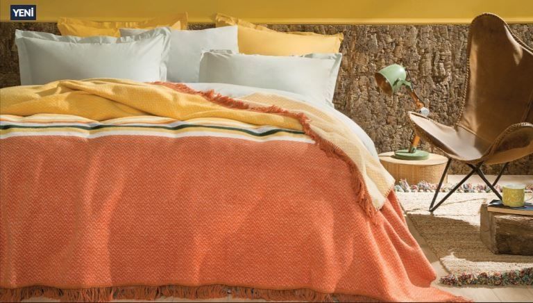 Yataş Bedding Tek Kişilik Ariel Pamuk Battaniye - Sarı