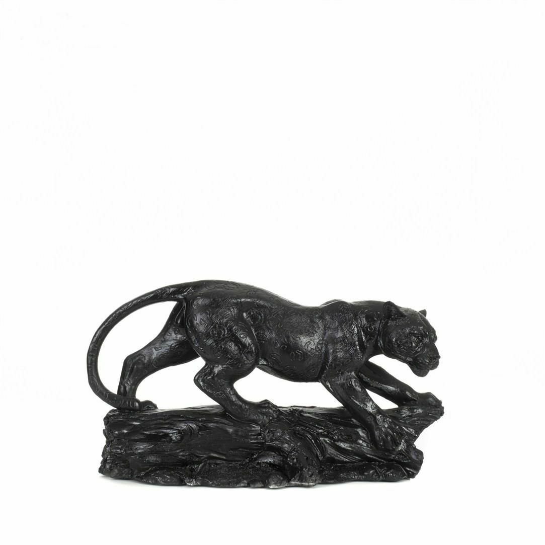 Biev Ağaçta Leopar Heykel Siyah