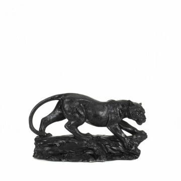 Biev Ağaçta Leopar Heykel Siyah