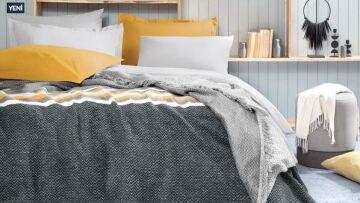 Yataş Bedding Çift Kişilik Ariel Pamuk Battaniye - Gri