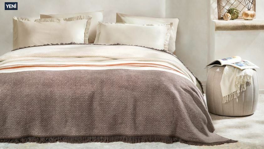Yataş Bedding Çift Kişilik Ariel Pamuk Battaniye - Bej