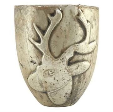 Biev Kanta Antik Geyikli Mumluk 16x18 cm