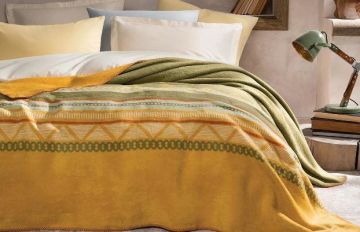 Yataş Bedding Çift Kişilik Fabio Pamuk Battaniye - Yeşil