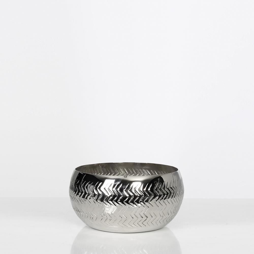 Biev Desenli Dekoratif Kase Silver