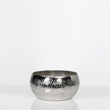 Biev Desenli Dekoratif Kase Silver