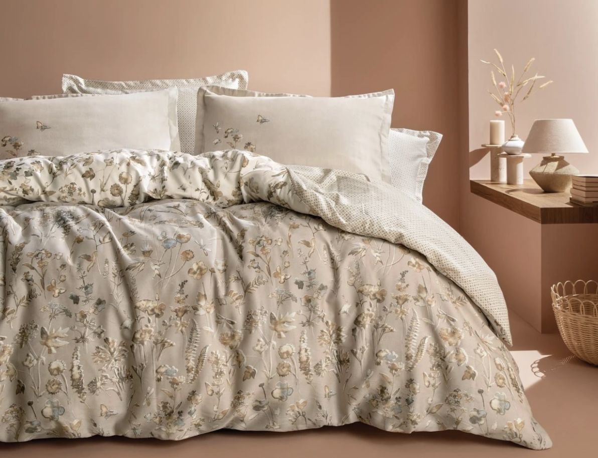 Yataş Bedding Çift Kişilik XL Katrina Saten Nevresim Takımı - Bej