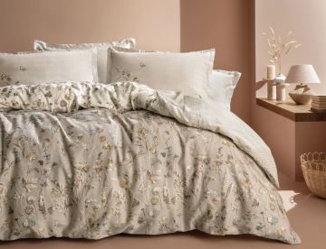Yataş Bedding Çift Kişilik XL Katrina Saten Nevresim Takımı - Bej