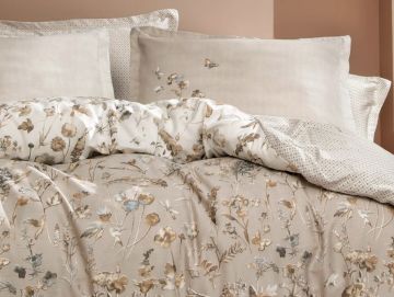 Yataş Bedding Çift Kişilik XL Katrina Saten Nevresim Takımı - Bej