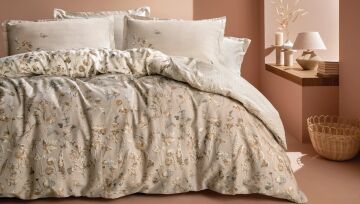 Yataş Bedding Cift Kisilik Katrina Saten Nevresim Seti - Bej