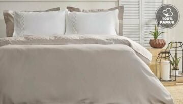 Yataş Bedding Çift Kişilik XL Urban Saten Nevresim Takımı - Vizon