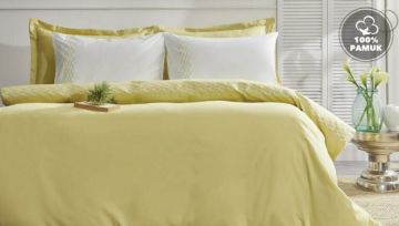 Yataş Bedding Çift Kişilik XL Urban Saten Nevresim Takımı - Yağ Yeşili