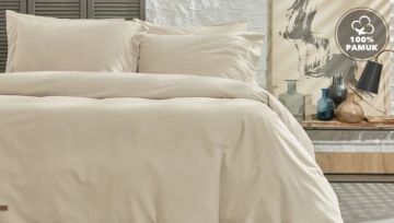 Yataş Bedding Tek Kişilik Plain Rnf Yıkamalı Nevresim Takımı - Bej