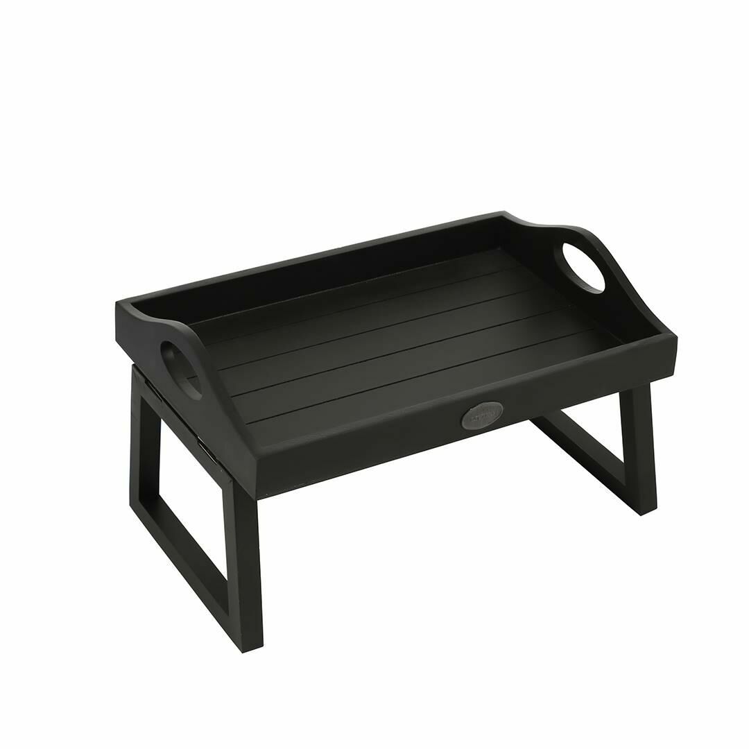 Biev Siyah Renk Katlanabilir Ahşap Servis Tepsisi
