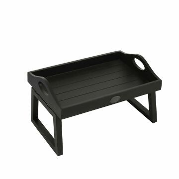 Biev Siyah Renk Katlanabilir Ahşap Servis Tepsisi