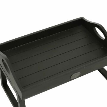 Biev Siyah Renk Katlanabilir Ahşap Servis Tepsisi