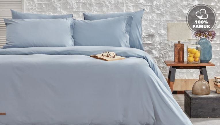 Yataş Bedding Tek Kişilik Plain Rnf Yıkamalı Nevresim Takımı - İndigo