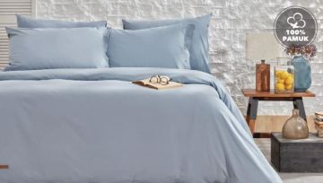 Yataş Bedding Tek Kişilik Plain Rnf Yıkamalı Nevresim Takımı - İndigo