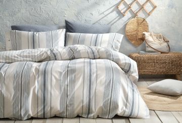 Yataş Bedding Tek Kişilik Rena İpliği Boyalı Nevresim Takımı - Indigo