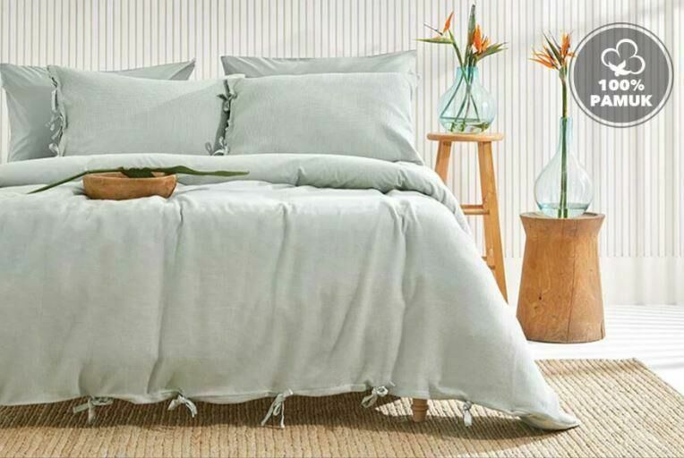 Yataş Bedding Tek Kişilik Pure Rnf Yıkamalı Nevresim Takımı - Adaçayı