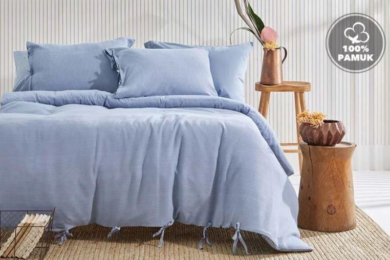Yataş Bedding Tek Kişilik Pure Rnf Yıkamalı Nevresim Takımı - İndigo