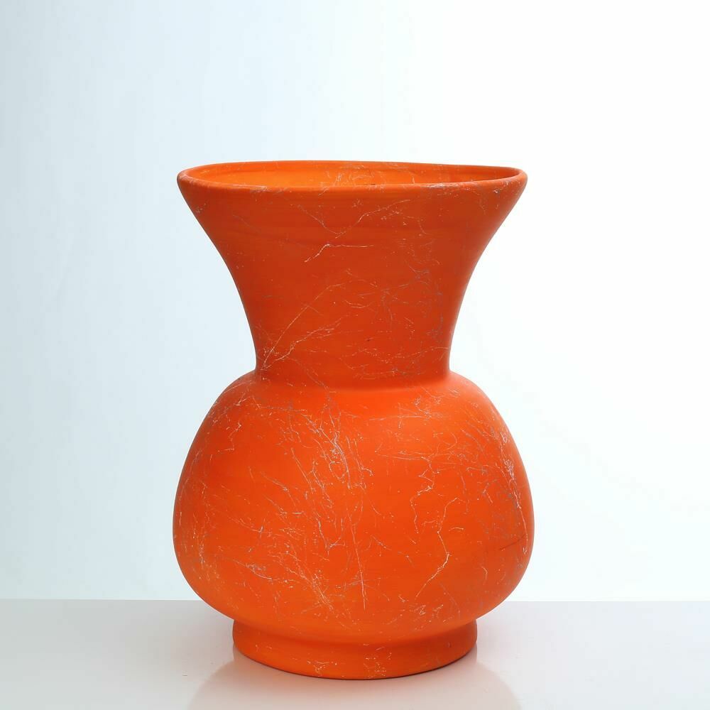 Biev Büyük Boy Antik Vazo Turuncu