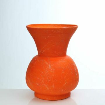 Biev Büyük Boy Antik Vazo Turuncu