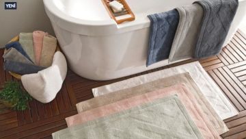 Yataş Bedding Milo Banyo Paspası Seti - Pudra (50x60 cm + 60x100 cm)