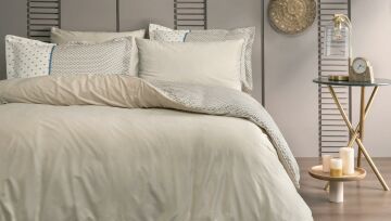 Yataş Bedding Çift Kişilik XL Uberto Saten Nevresim Takımı Bej