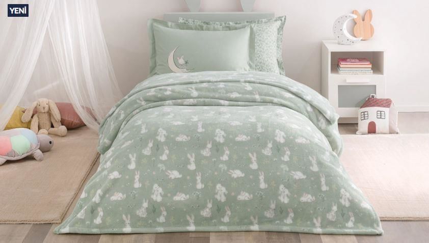 Yataş Bedding Tek Kişilik Wellsoft Battaniyeli Lastikli Çarşaf Seti - Rabbit