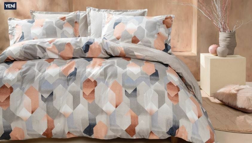 Yataş Bedding Çift Kişilik XL Trigon Rnf Nevresim Takımı - Gri