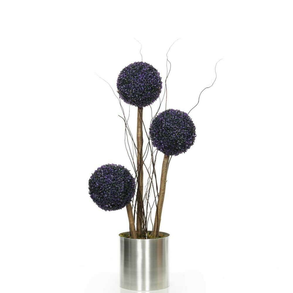 Biev Şimşir 3 Lü Top 150Cm Metal Saksılı/Ak.Znd044