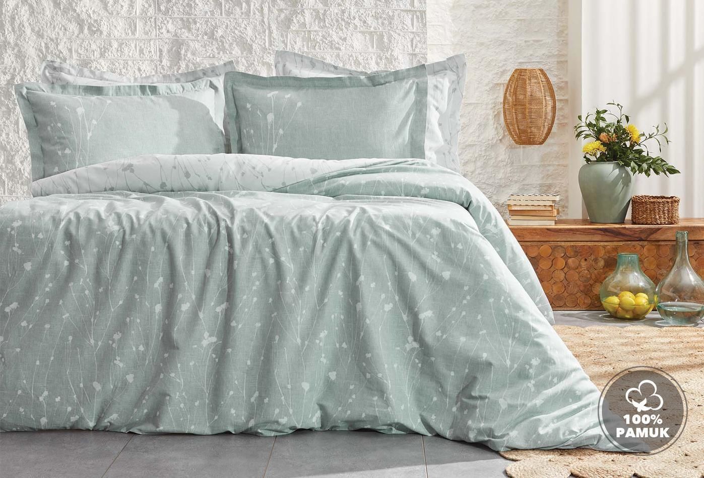 Yataş Bedding Çift Kişilik Fiorista Rnf Nevresim Takımı - Adaçayı