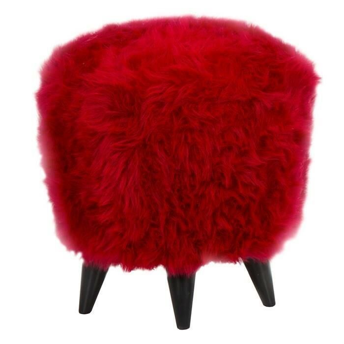 Biev Peluş Puf Kırmızı