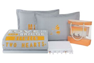 Yataş Bedding Çift Kişilik Bridge Koltuk Şalı + Nevresim Takımı Gri