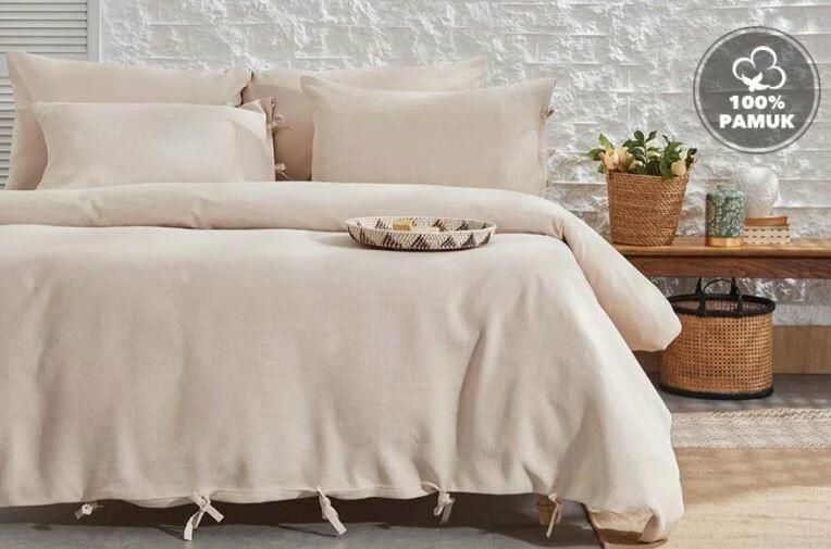 Yataş Bedding Çift Kişilik Pure Rnf Yıkamalı Nevresim Takımı - Bej