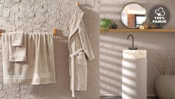Yataş Bedding Essentials Bornoz Bej L