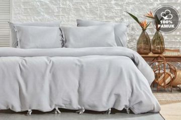 Yataş Bedding Çift Kişilik Pure Rnf Yıkamalı Nevresim Takımı - Açık Gri