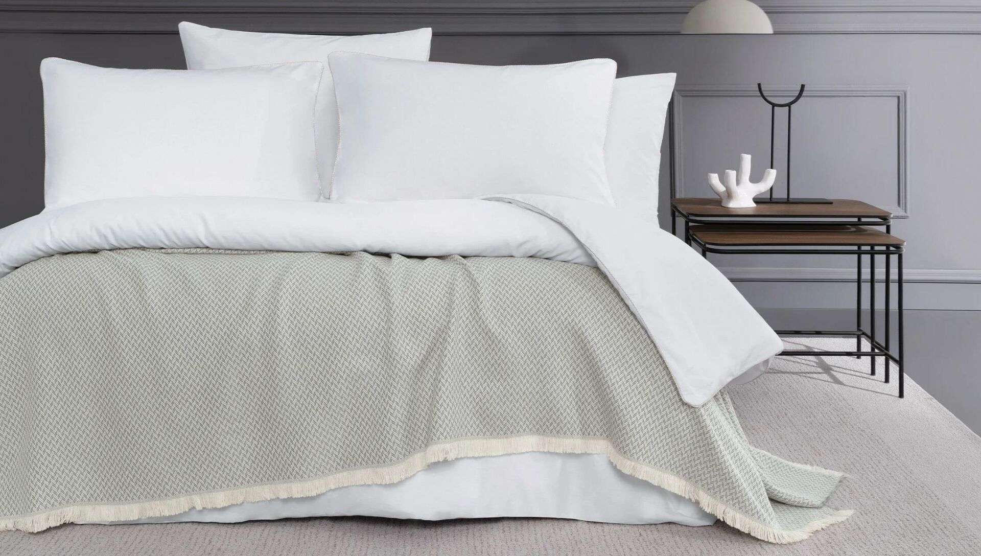 Yataş Bedding Çift Kişilik XL Aina Şeritli Nevresim Takımı Bej