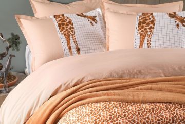 Yataş Bedding Çift Kişilik Gıraffe Battaniye Nevresim Takımı Seti Kahverengi