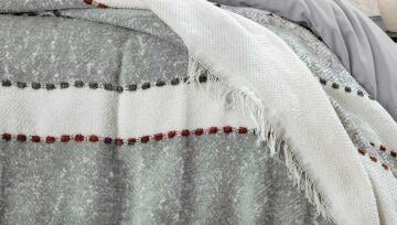 Yataş bedding Çift Kişilik Darla Yatak Örtüsü - Ekru/Gri