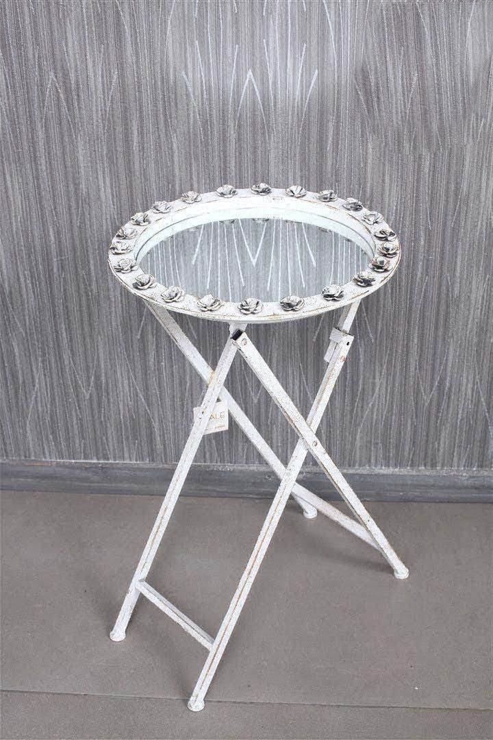 Biev Metal esk.Camlı Yuvarlak Ayaklı Sehpa b 65 cm/AK.FZ0042