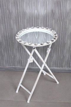 Biev Metal esk.Camlı Yuvarlak Ayaklı Sehpa b 65 cm/AK.FZ0042