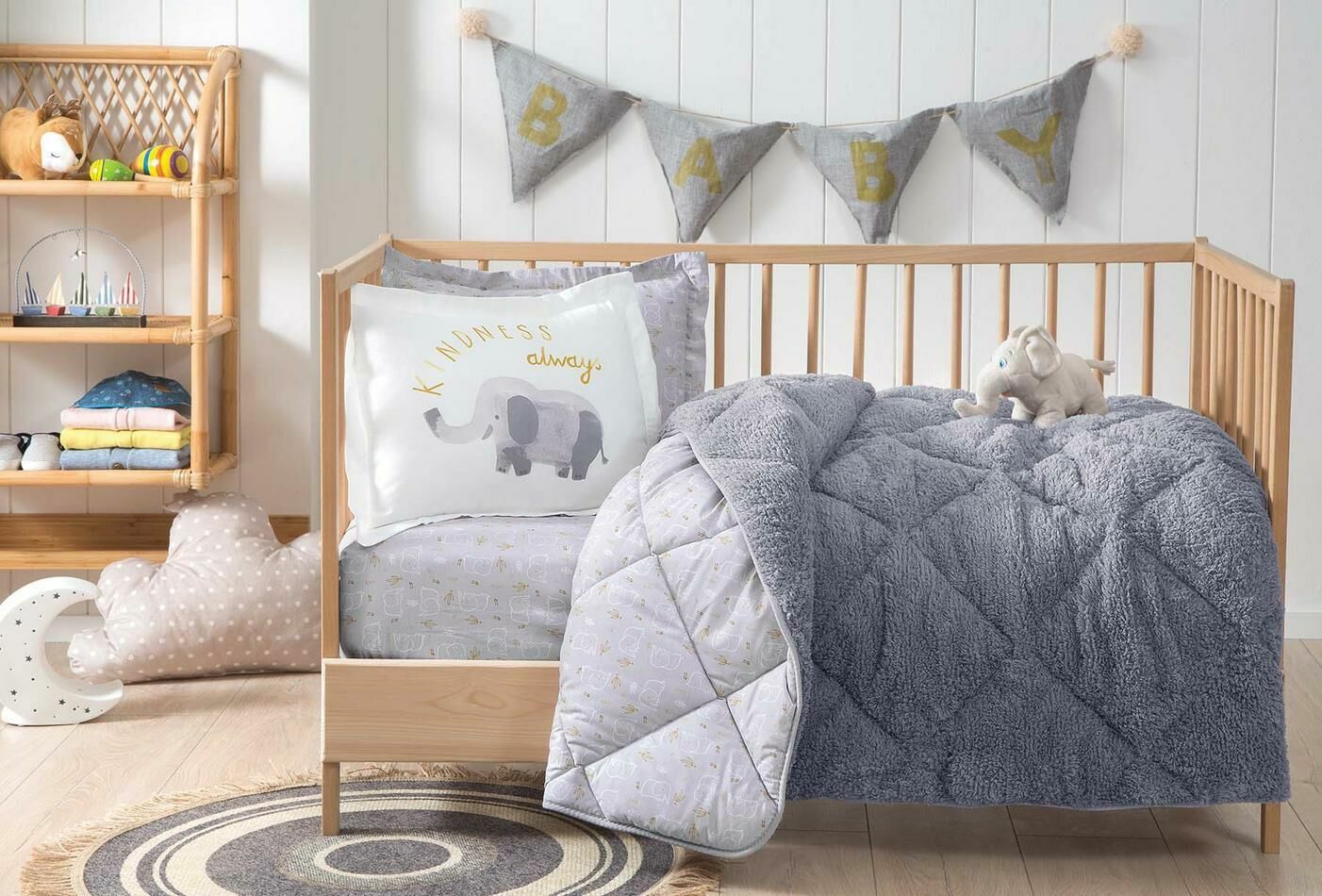 Yataş Bedding Bebek Fante Triola Set - Gri