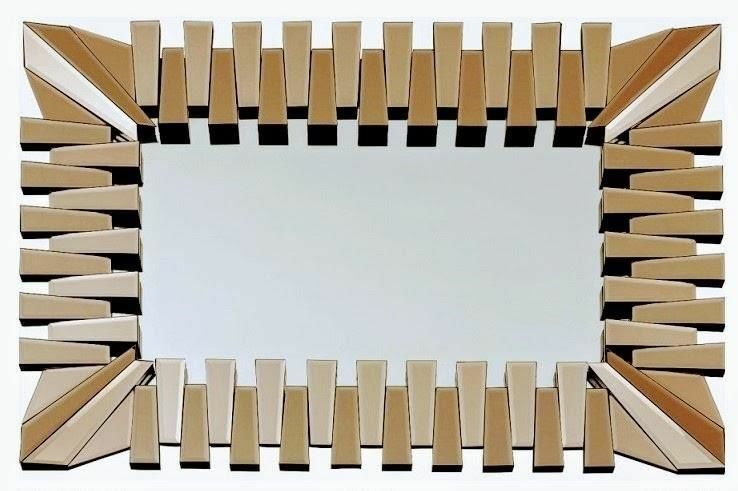 Biev Dikdörtgen Ayna Bronz