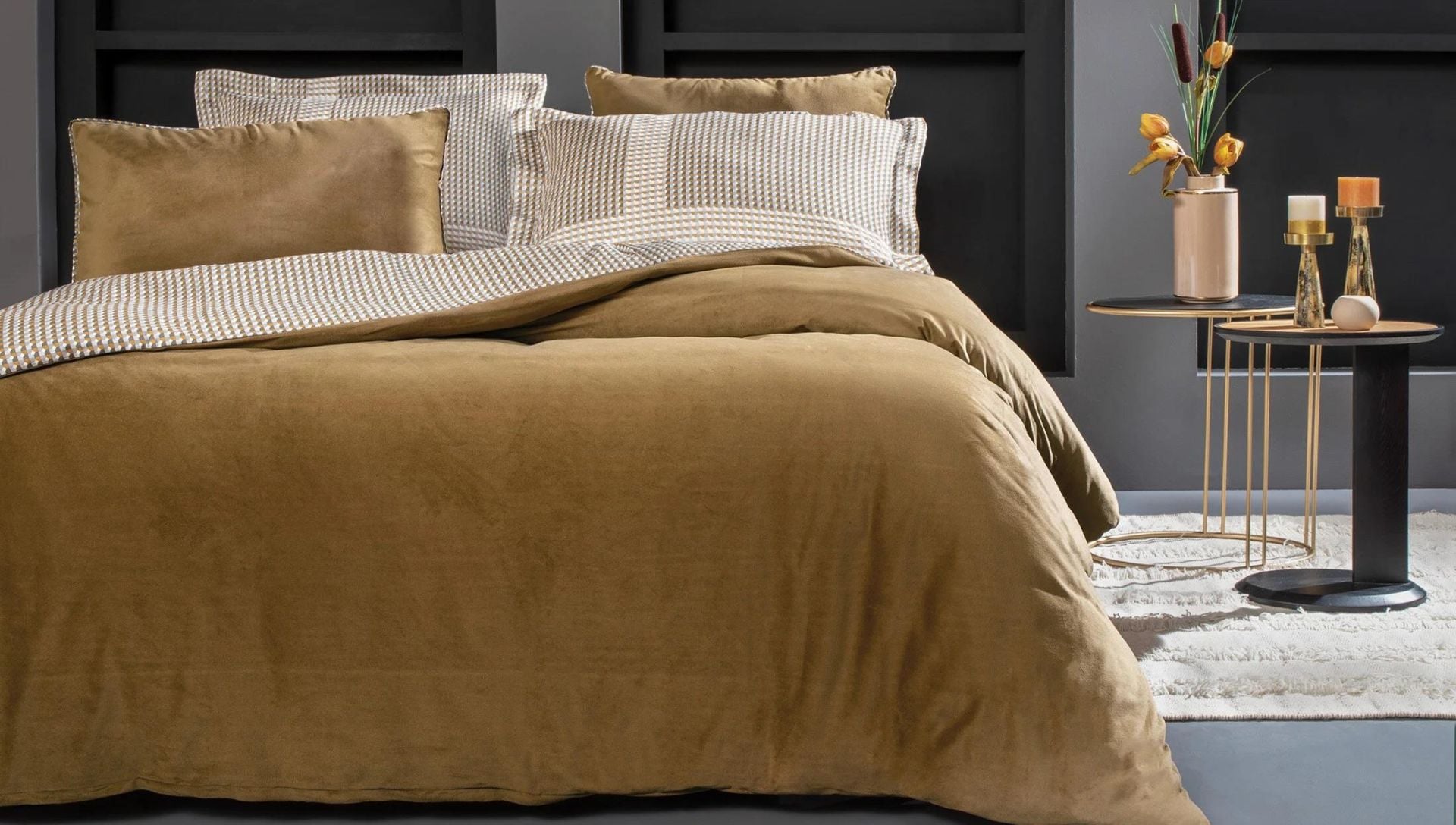 Yataş Bedding Çift Kişilik XL Estie Saten Nevresim Takımı Camel