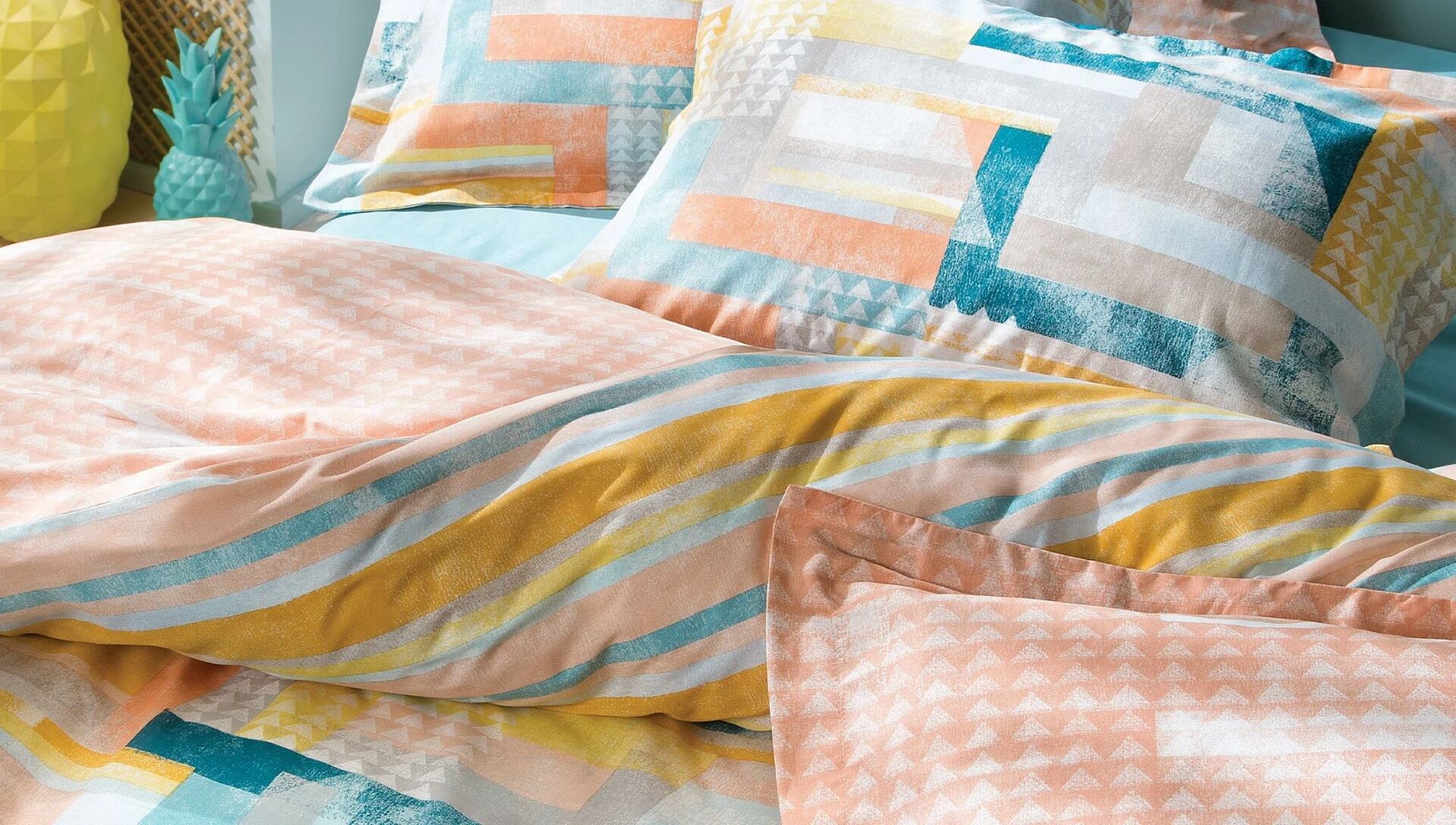 Yataş Bedding Çift Kişilik XL Chester Nevresim Takımı Turuncu