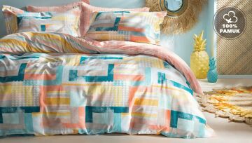 Yataş Bedding Çift Kişilik XL Chester Nevresim Takımı Turuncu