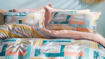 Yataş Bedding Çift Kişilik XL Chester Nevresim Takımı Turuncu