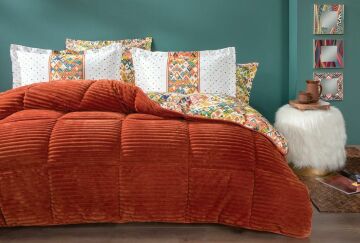 Yataş Bedding Çift Kişilik Diamond Triola Set - Turuncu