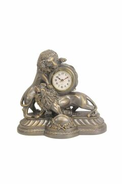 Biev Aslanlı Masa Saati Altın